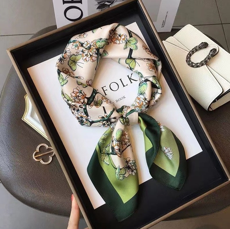 Women's Versatile Square Silk Scarf | 70×70cm | 18 Colours