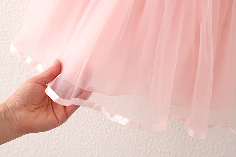 Girls' Spring And Autumn New Dress Korean Style Trendy Princess Skirt Fake Two-piece Suspender Skirt