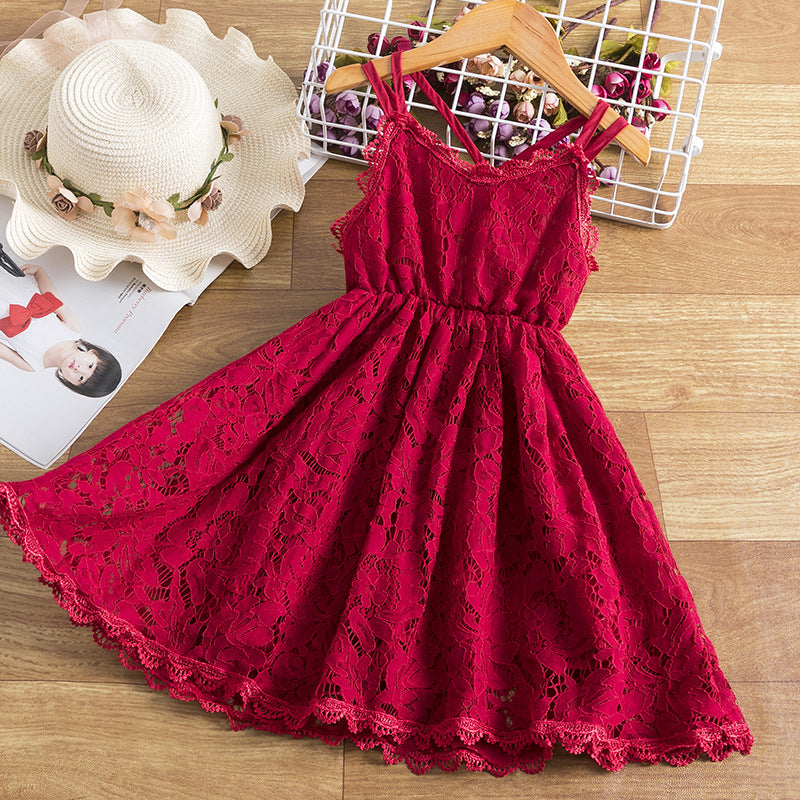 Girls' Lace Suspender Dress