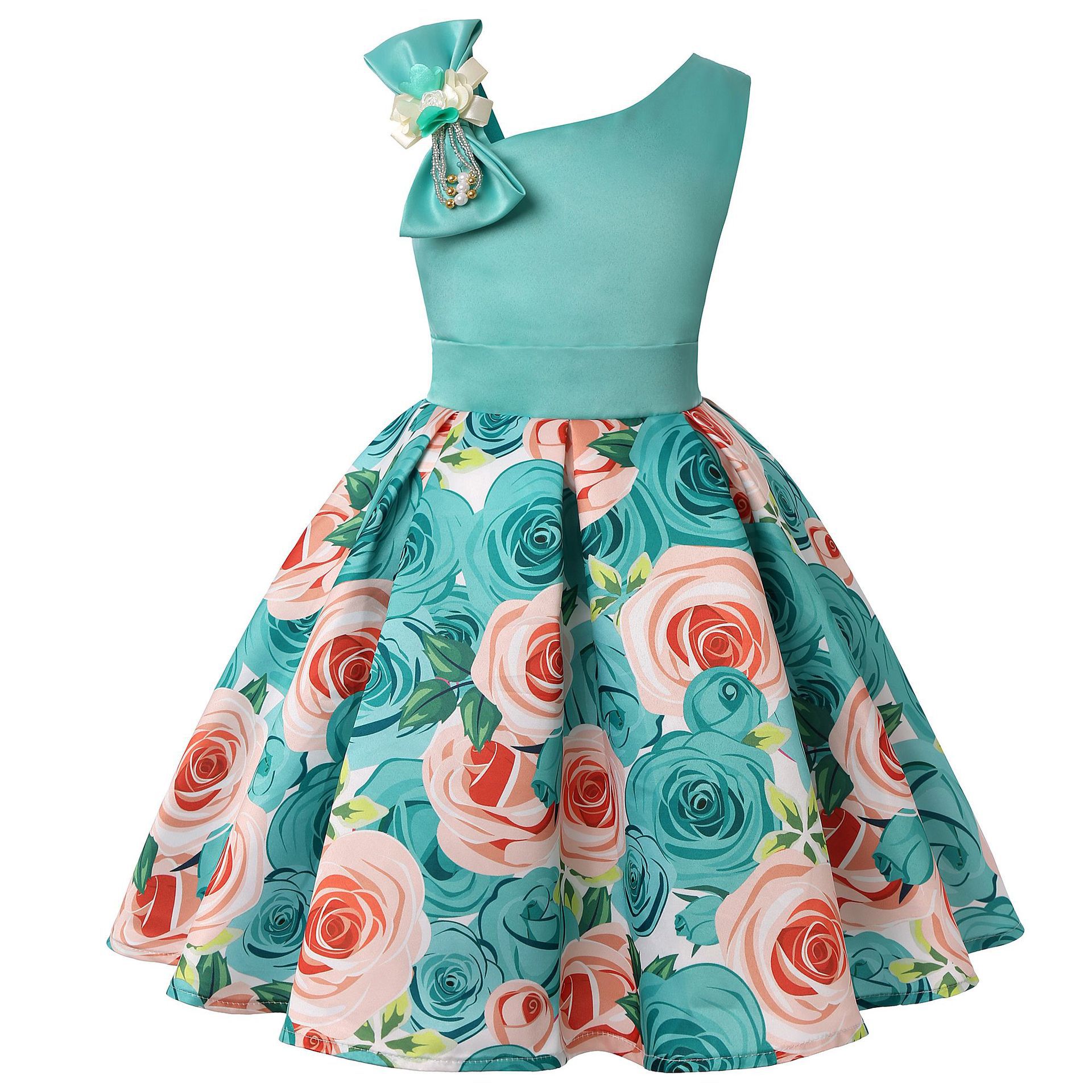 Girls' Digital Print Princess Dress