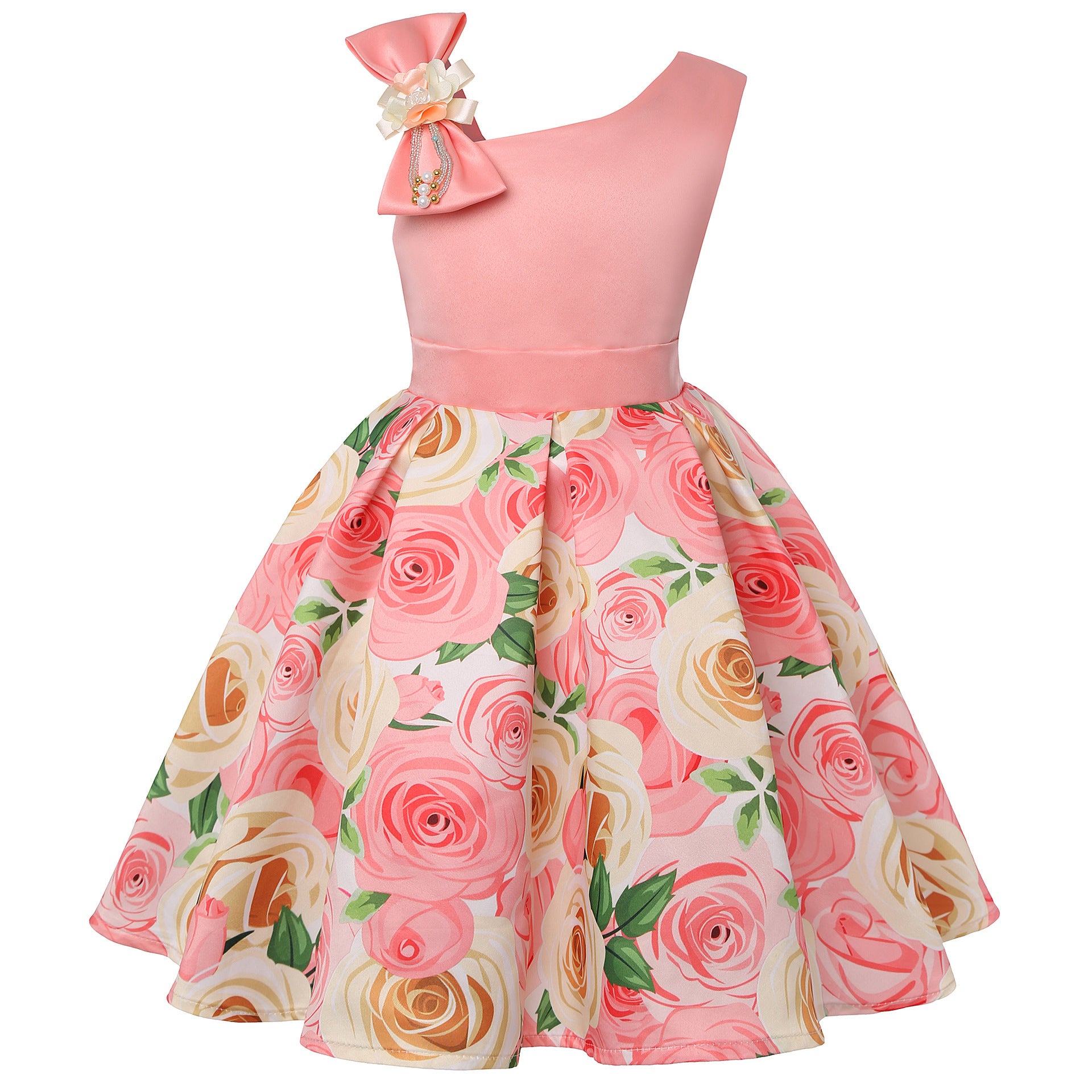 Girls' Digital Print Princess Dress