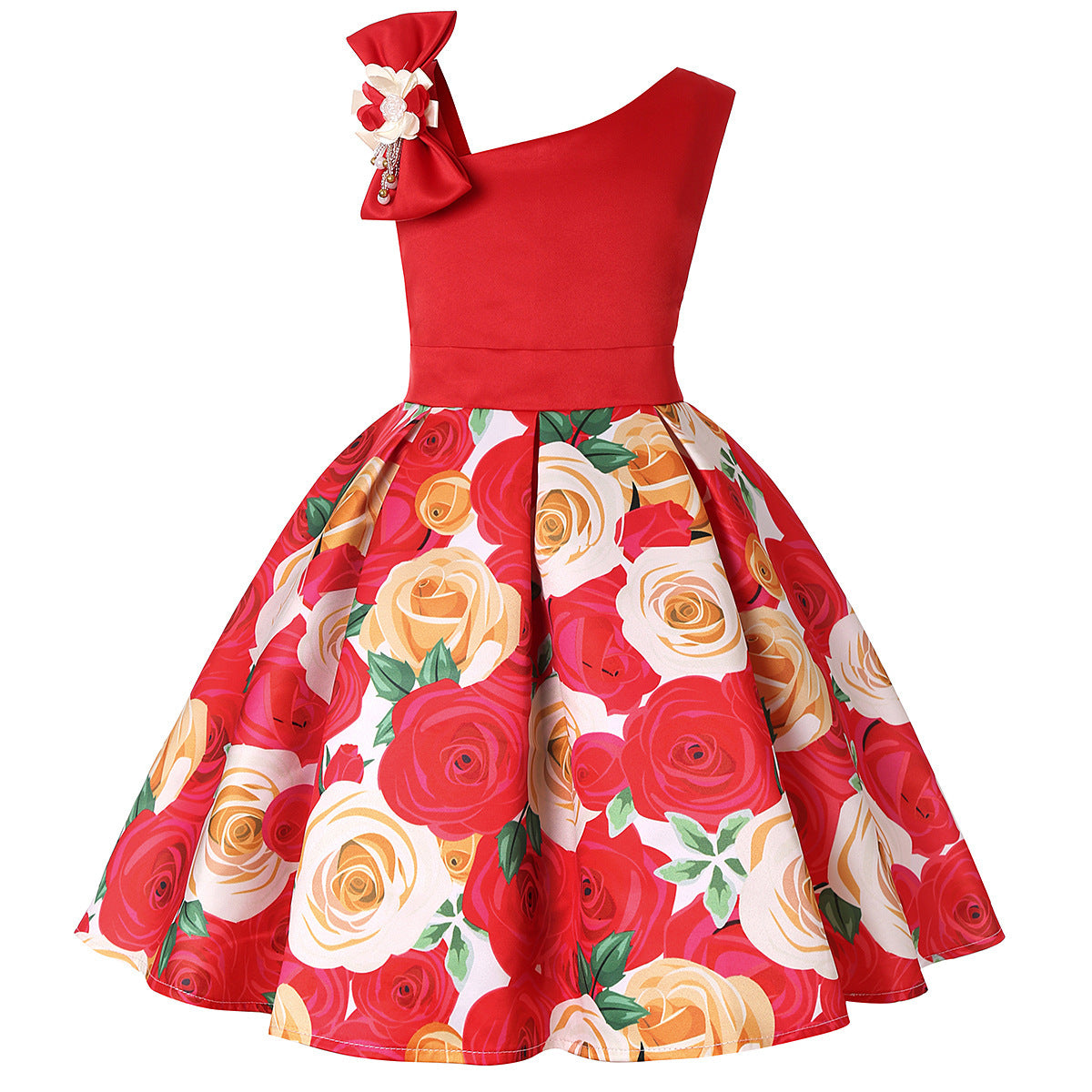 Girls' Digital Print Princess Dress