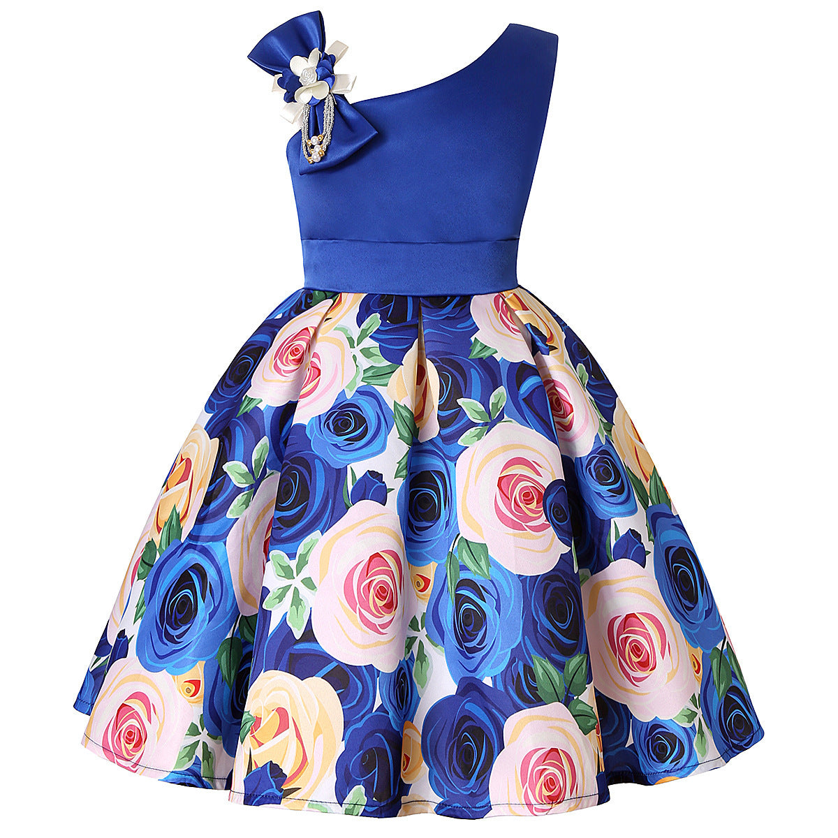 Girls' Digital Print Princess Dress