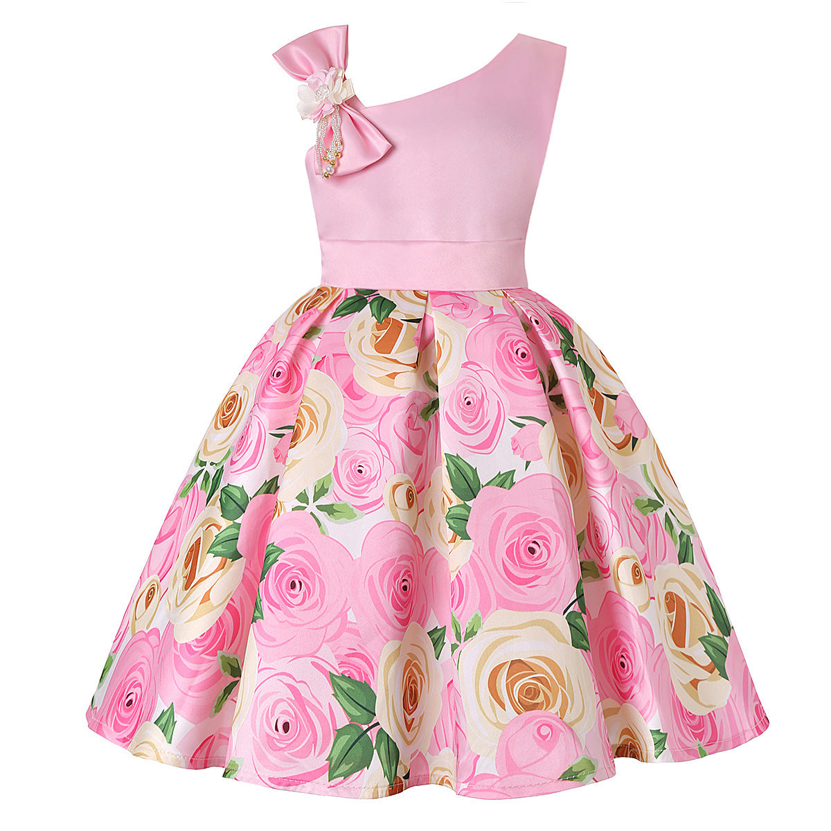 Girls' Digital Print Princess Dress