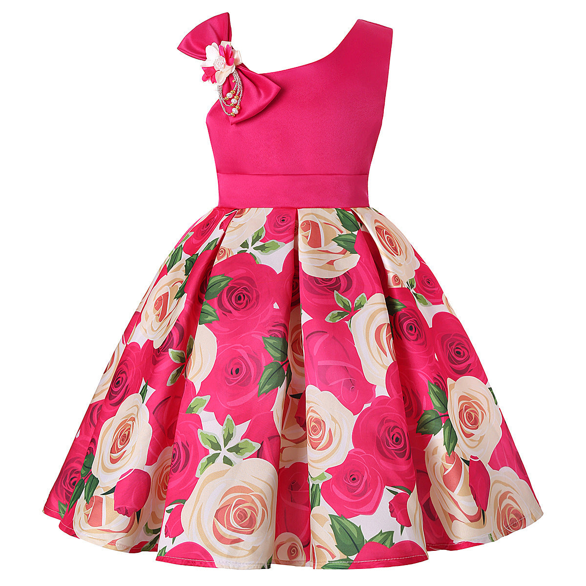 Girls' Digital Print Princess Dress