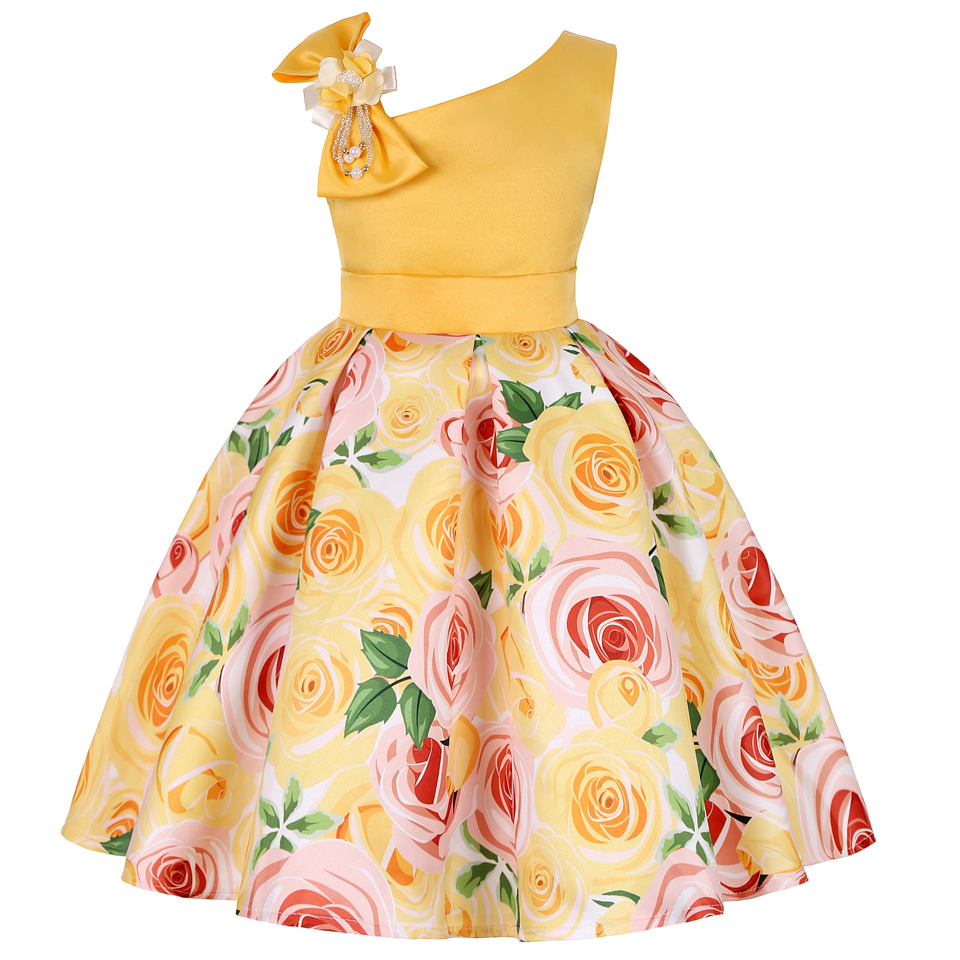Girls' Digital Print Princess Dress