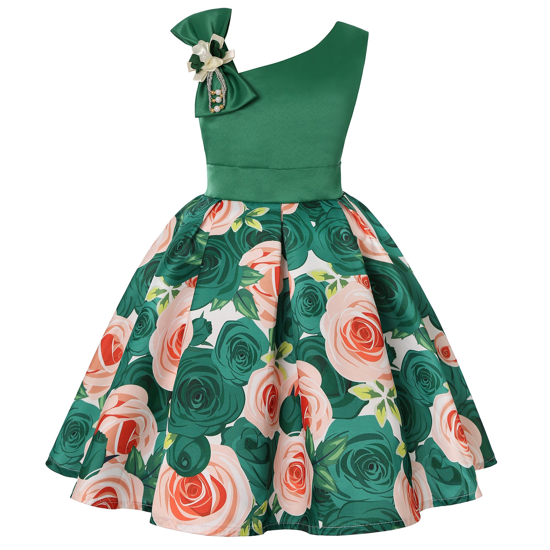 Girls' Digital Print Princess Dress