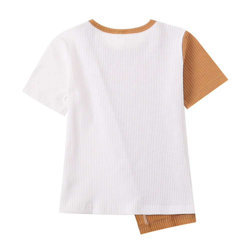 Kids' Striped Contrast Short Sleeve T-Shirt