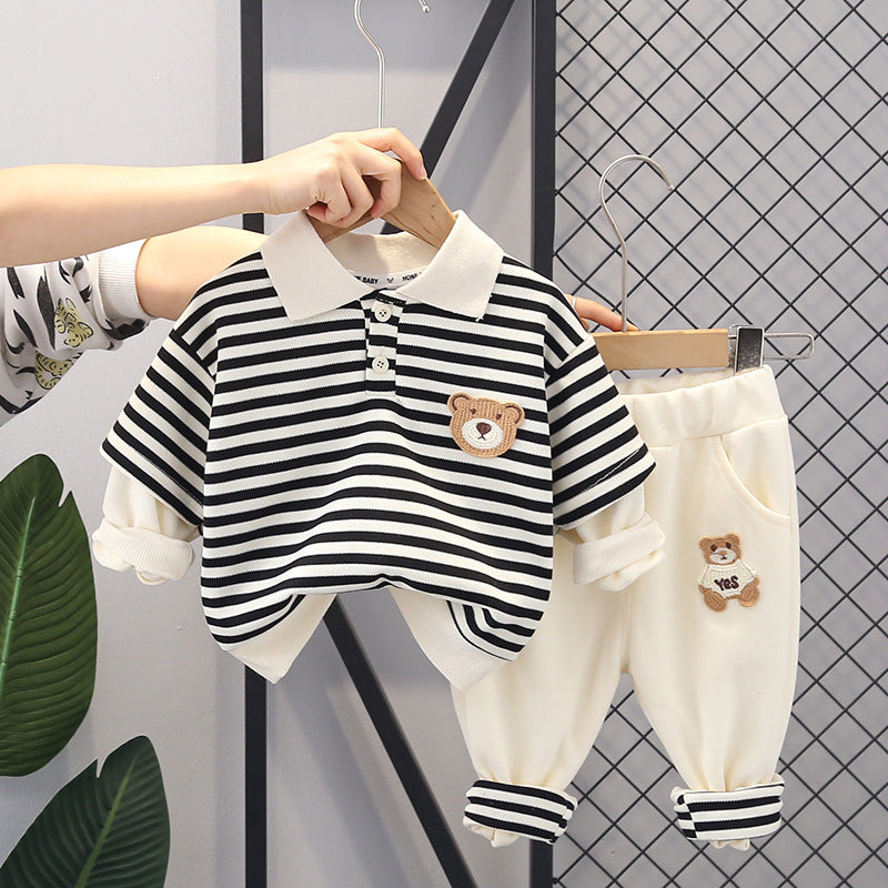 Boys' Striped Shirt & Trousers Set