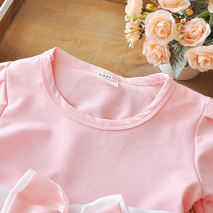 Girls' Long Sleeve Bow Detail Dress