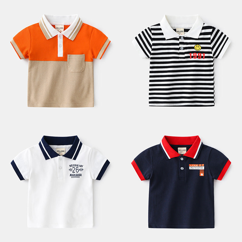 Boys' Plain Cotton Polo Shirt