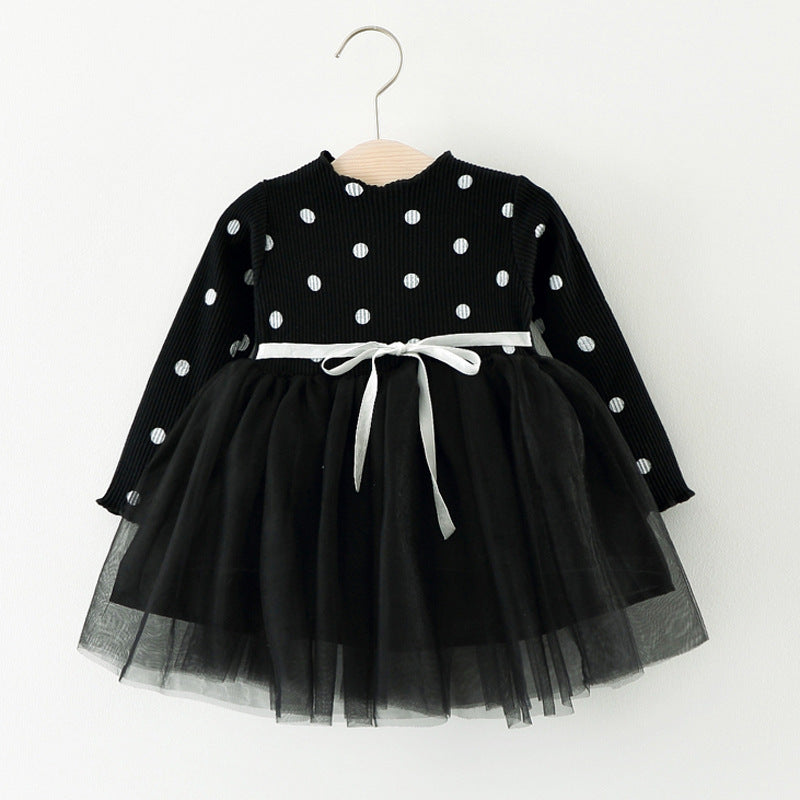 Girls' Cotton Long Sleeve Princess Dress