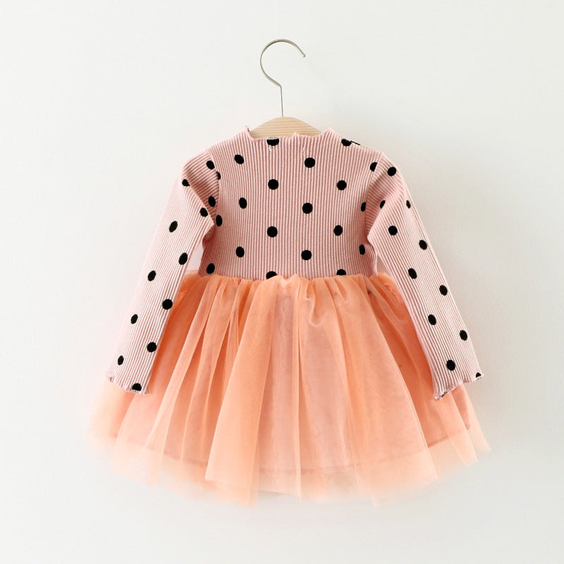 Girls' Cotton Long Sleeve Princess Dress