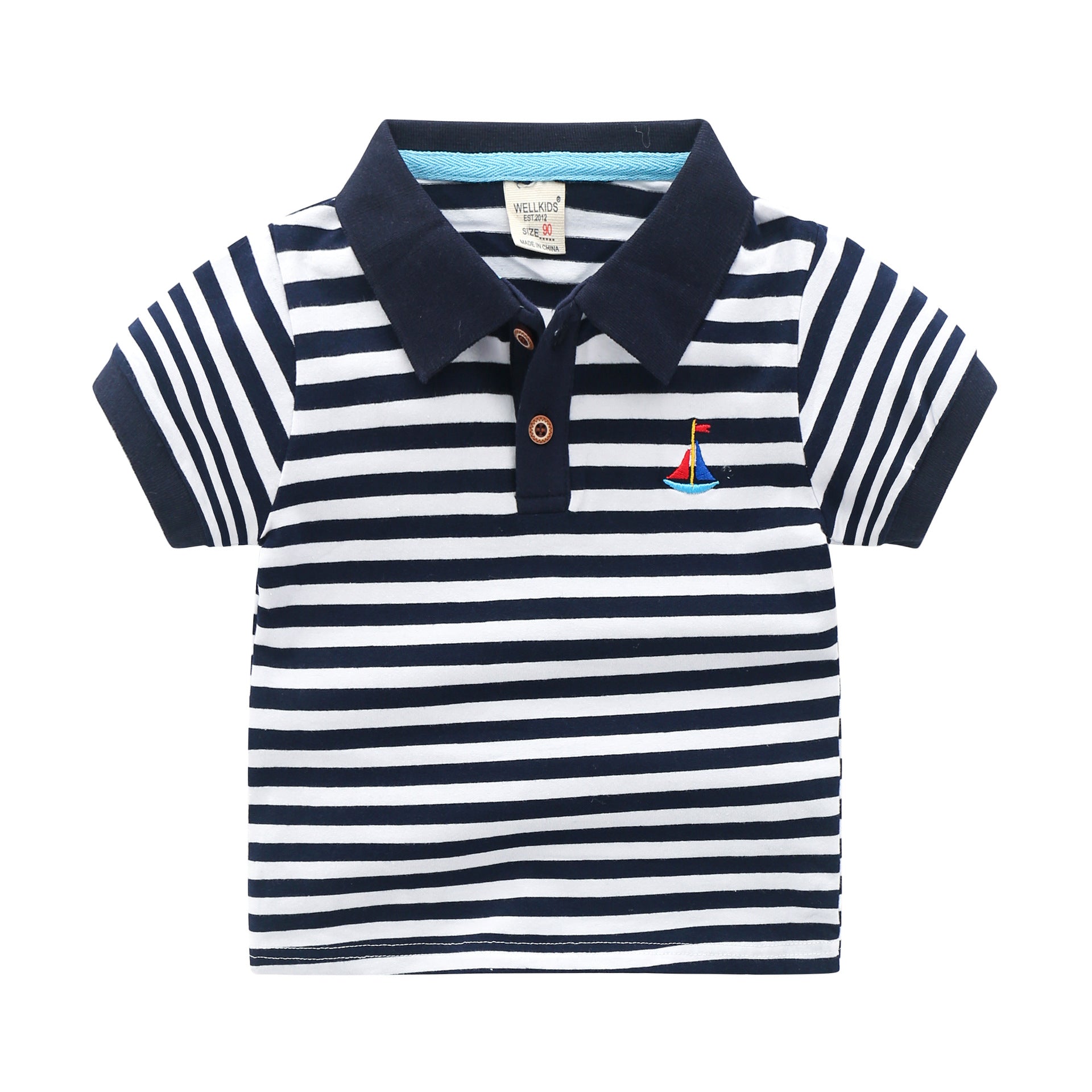Boys' Striped Cotton Polo Shirt