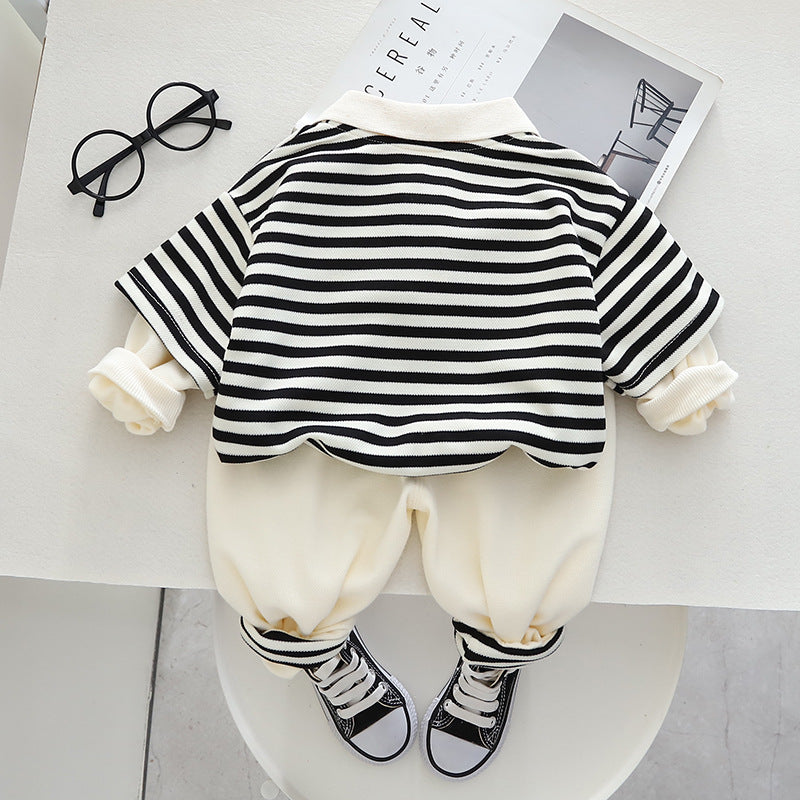 Boys' Striped Shirt & Trousers Set