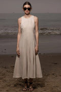 Round-neck Loose Solid-color Casual Sleeveless Dress