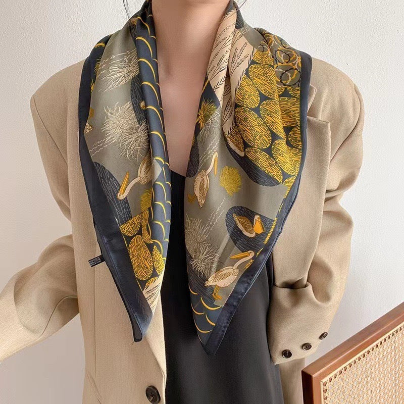 Women's Versatile Square Silk Scarf | 70×70cm | 18 Colours
