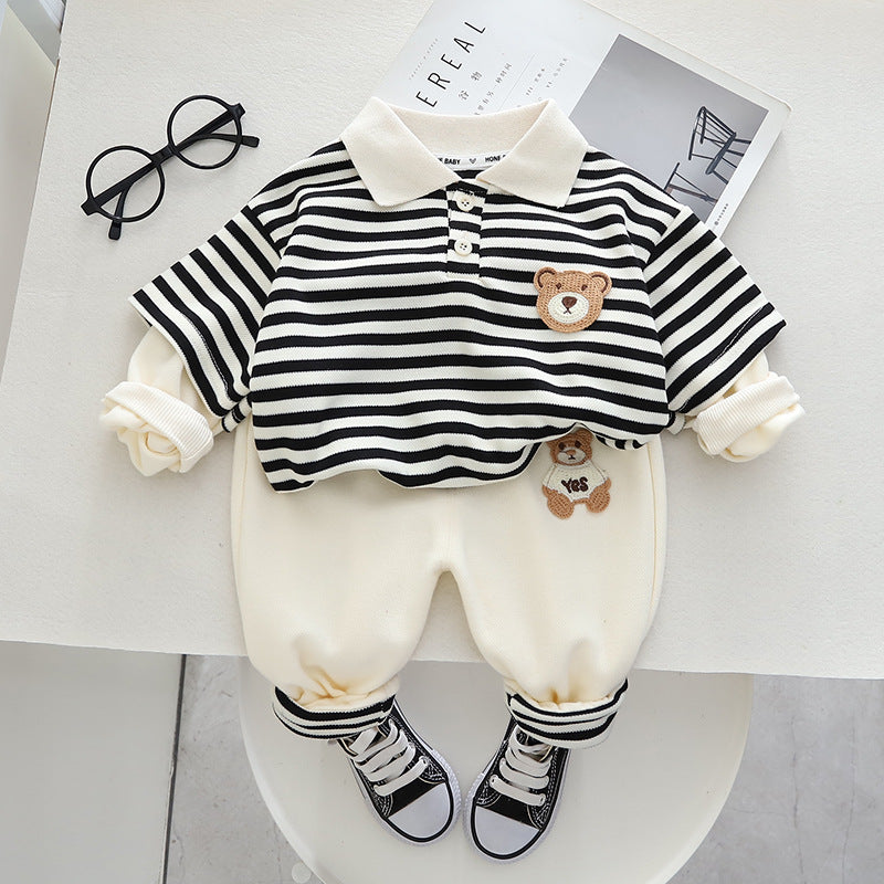 Boys' Striped Shirt & Trousers Set