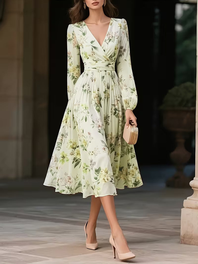 V-Neck Long-Sleeve Dress