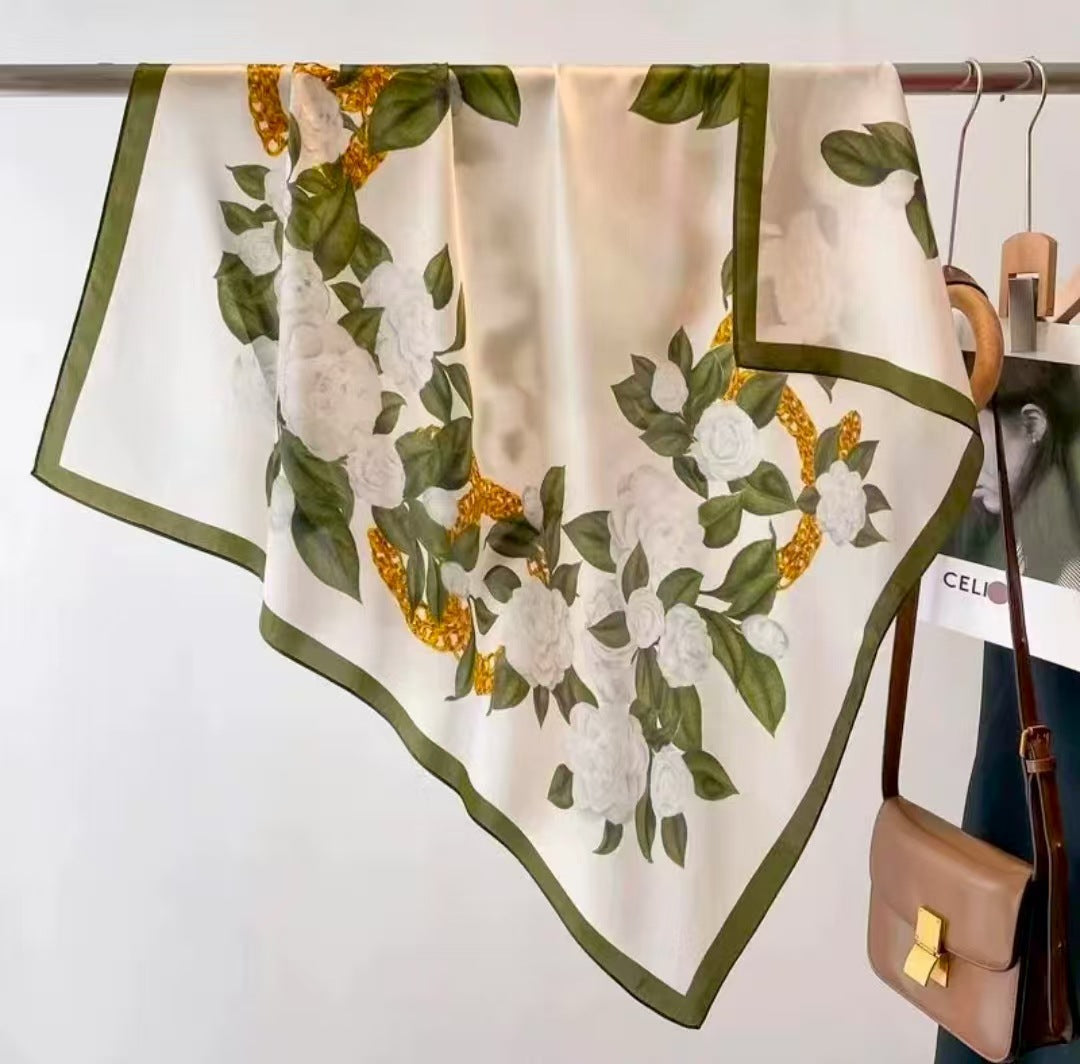 Women's Versatile Square Silk Scarf | 70×70cm | 18 Colours
