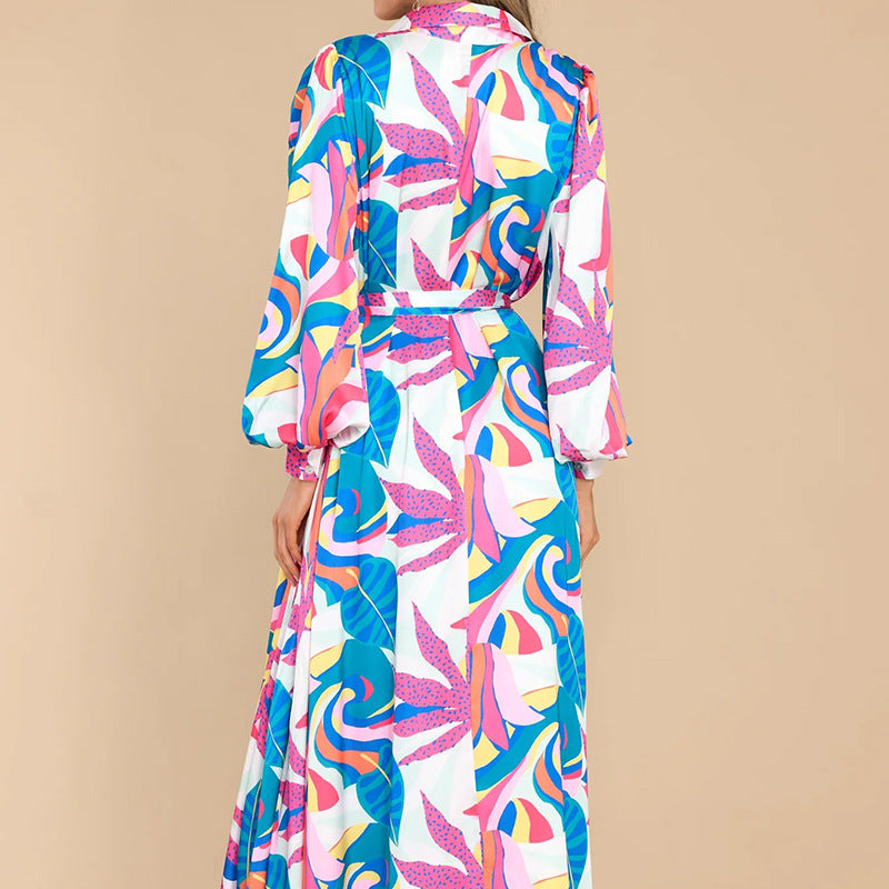 Printed Long-sleeved Polo Dresses