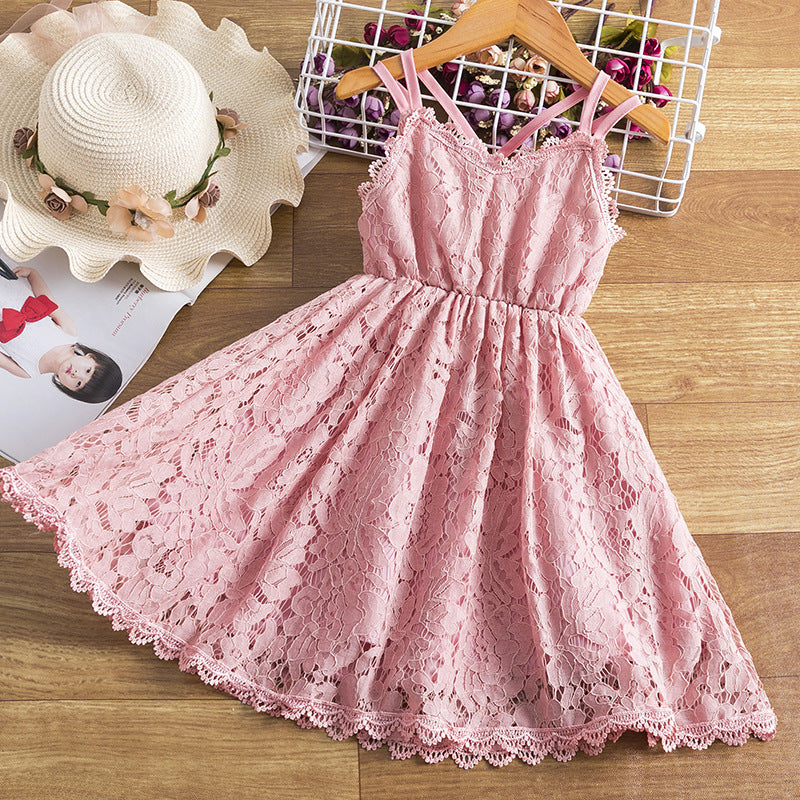 Girls' Lace Suspender Dress