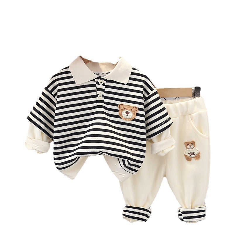 Boys' Striped Shirt & Trousers Set